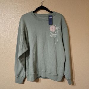 Hollister Co. Oversized Santa Monica Graphic Crew Sweatshirt NWT